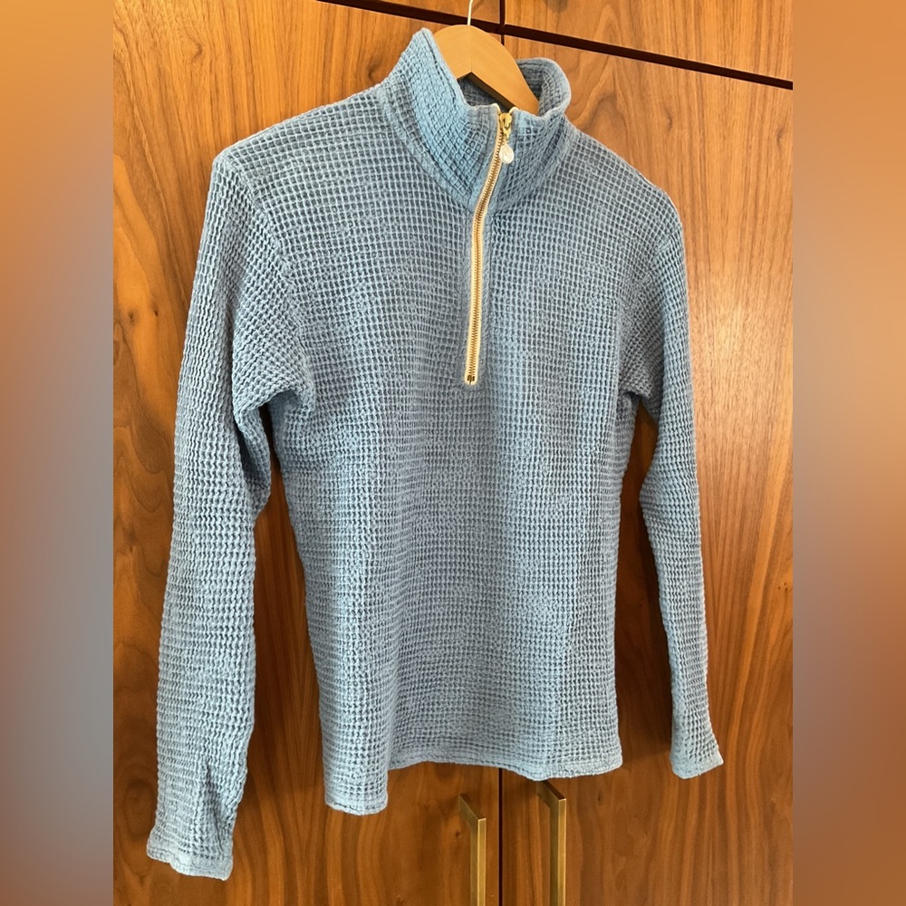 DONNI. Waffle 1/2 Zip Pullover Small